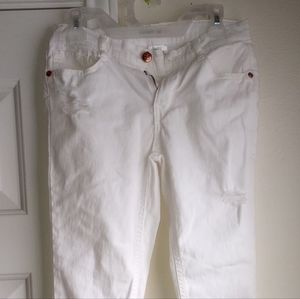 Beautees Girls Distressed White Pants Size 12